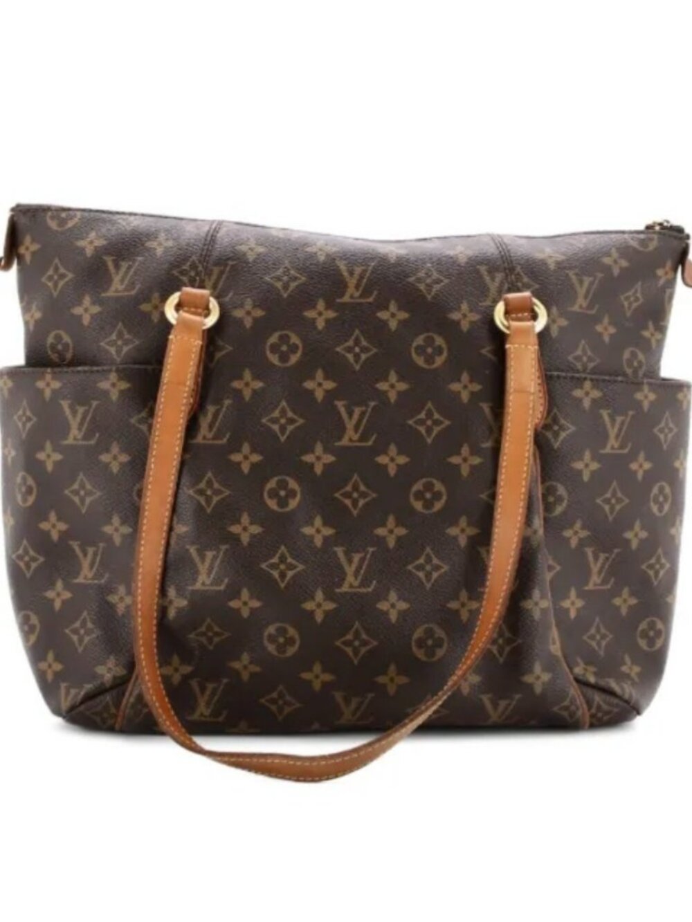 Louis Vuitton Monogram Canvas Brown Tote with Vachetta Leather Straps